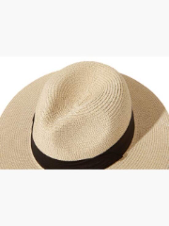 Women Wide Brim Straw Panama Roll up Hat Fedora Beach Sun Hat UPF50+ main image 4